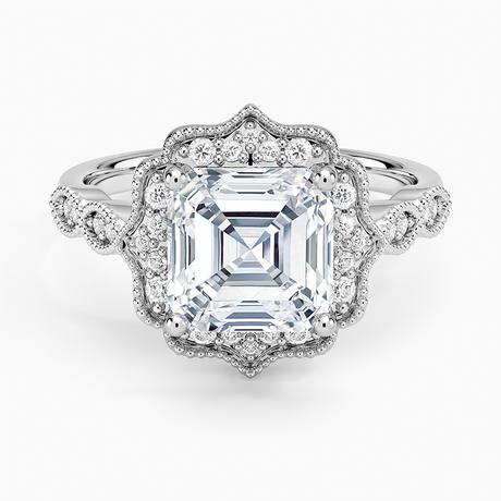 18K White Gold Cadenza Halo Diamond Ring