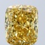 3.03 Ct. Fancy Vivid Yellow Cushion Lab Grown Diamond