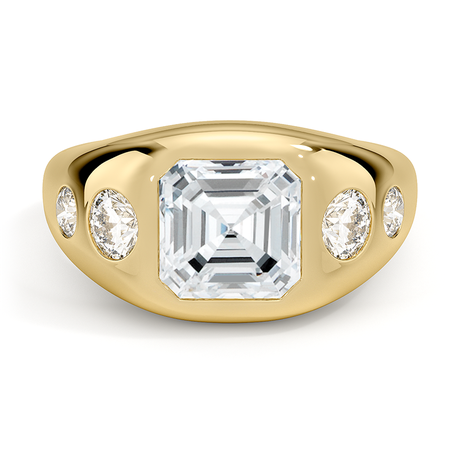 Sloane Flush Set Five Stone Diamond Dome Ring