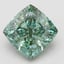 4.08 Ct. Fancy Vivid Green Cushion Lab Grown Diamond