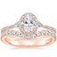 14K Rose Gold Luxe Aria Halo Diamond Ring (1/4 ct. tw.) with Luxe Flair Diamond Ring (1/3 ct. tw.)