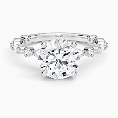 Alternating Marquise and Round Diamond Setting