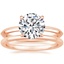 14K Rose Gold Hazel Ring with Petite Comfort Fit Wedding Ring