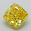 2.66 Ct. Fancy Vivid Yellow Cushion Lab Grown Diamond