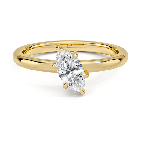 Angled Solitaire Diamond Ring
