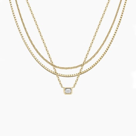 The Mainstay Lab Diamond and Mixed Chain Necklace Set
