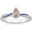 18K White Gold Petite Luxe Twisted Vine Sapphire and Diamond Ring (1/8 ct. tw.), smalltop view