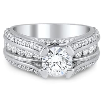 Custom Pave Diamond Cathedral Ring
