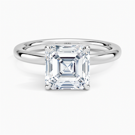 18K White Gold Secret Halo 2mm Diamond Ring