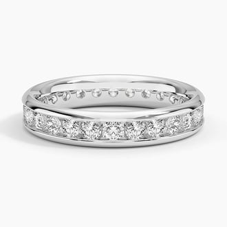 Channel Set Round Eternity Lab Diamond Ring in 18K White Gold