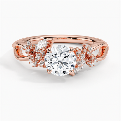 Flower Cluster Diamond Engagement Ring