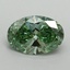1.07 Ct. Fancy Vivid Pacific Green Oval Lab Grown Diamond