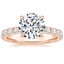 14K Rose Gold Anthology Three-Quarter Coverage Diamond Ring, smalltop view