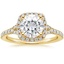 18K Yellow Gold Joy Half-Coverage Diamond Ring, smalltop view