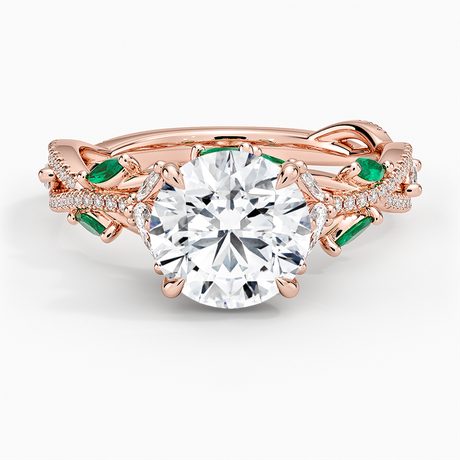 Luxe Secret Garden Lab Emerald and Diamond Ring