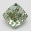 2.02 Ct. Fancy Vivid Green Cushion Lab Grown Diamond