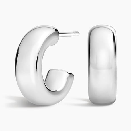 Small Sculpted Dome Hoop Earrings