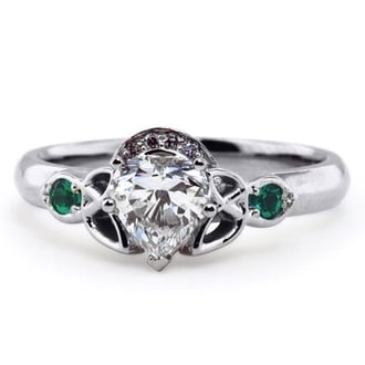 Custom Custom Claddagh with Emerald Accents