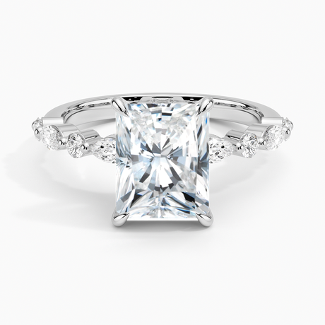 Round and Marquise Engagement Ring