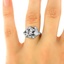 The Amandine Ring, smalltop view on a hand