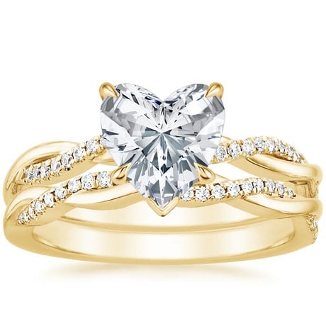 18K Yellow Gold Petite Twisted Vine Diamond Bridal Set (1/4 ct. tw.)