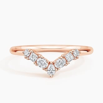 Desirée Contoured Diamond Ring in 14K Rose Gold