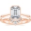 14K Rose Gold Petite Luna Bezel Ring with Lunette Diamond Ring