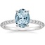18K White Gold Petite Shared Prong Half Coverage Diamond Ring, smalltop view