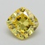 0.51 Ct. Fancy Vivid Yellow Cushion Lab Grown Diamond