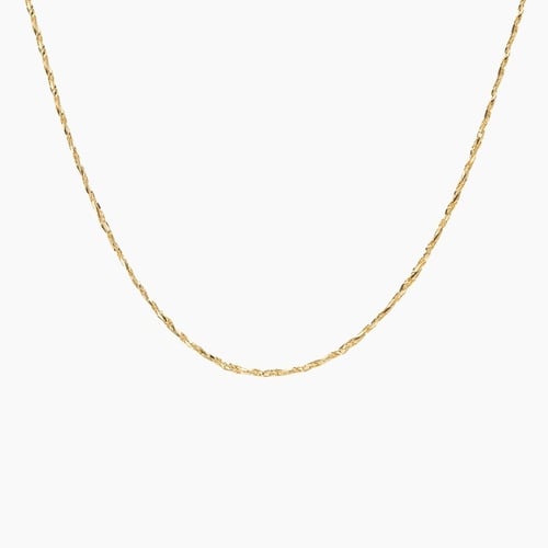 14KGoldツイストチェーンネックレス Vintage Gold Plated Necklace イタリア製 ツイストチェーン