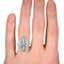 The Shea Ring, smallzoomed in top view on a hand