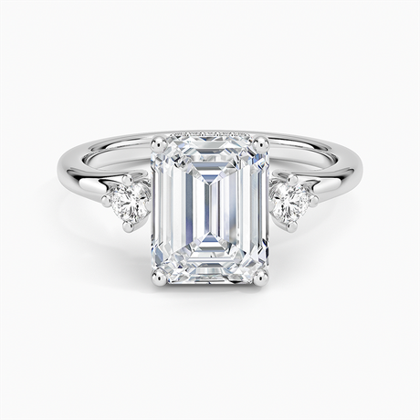 Platinum Floating Three Stone Diamond Ring