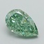 1.10 Ct. Fancy Vivid Green Pear Lab Grown Diamond