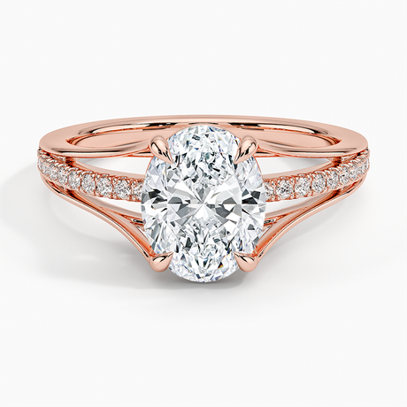 14K Rose Gold Tressa Split Shank Diamond Ring