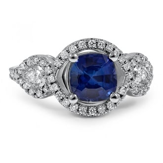 Custom Trio Sapphire and Diamond Ring