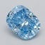 2.07 Ct. Fancy Vivid  Blue Cushion Lab Grown Diamond
