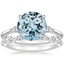 18KW Aquamarine Aria Diamond Ring (1/10 ct. tw.) with Versailles Diamond Ring (3/8 ct. tw.), smalltop view