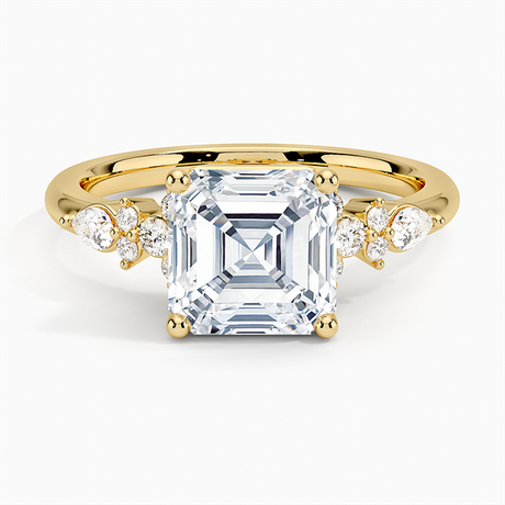 Pear and Round Diamond Engagement Ring Setting