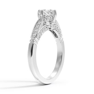 Custom Vintage-Inspired Cathedral Diamond Ring