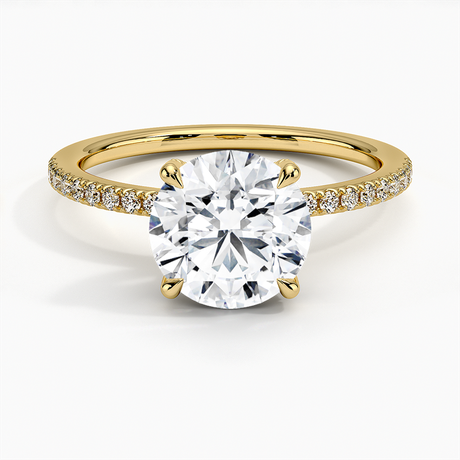 18K Yellow Gold Viviana Half Coverage Diamond Ring