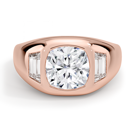 14K Rose Gold Sloane Three Stone Trapezoid Dome Diamond Ring (1/2 ct. tw.)