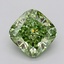 2.78 Ct. Fancy Vivid  Green Cushion Lab Grown Diamond