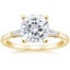 18K Yellow Gold Tapered Baguette Three Stone Diamond Ring, smalltop view