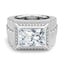 Custom Radiant-Cut Diamond Textured Signet Ring