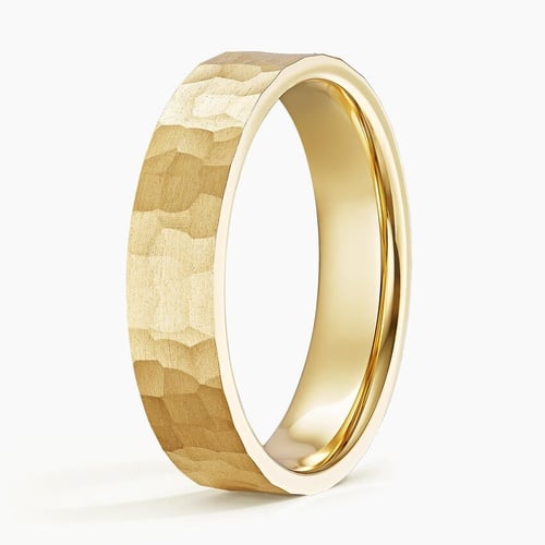Flat Matte Canyon 5mm Wedding Ring in 18K Yellow Gold | Brilliant