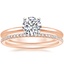 14K Rose Gold Four-Prong Petite Comfort Fit Ring with Whisper Eternity Diamond Ring