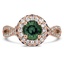 Custom Entwined Halo Sapphire and Diamond Ring