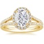 18K Yellow Gold Fortuna Halo Diamond Ring (1/2 ct. tw.), smalltop view