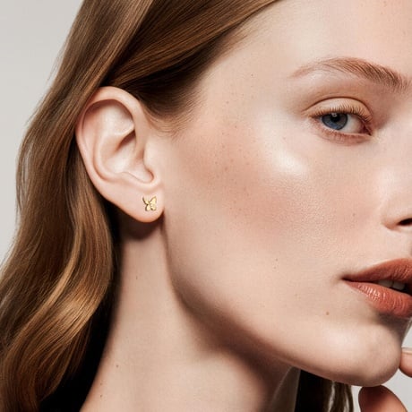 Butterfly Diamond Stud Earrings