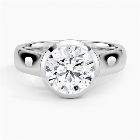 Platinum Luna 4mm Bezel Ring